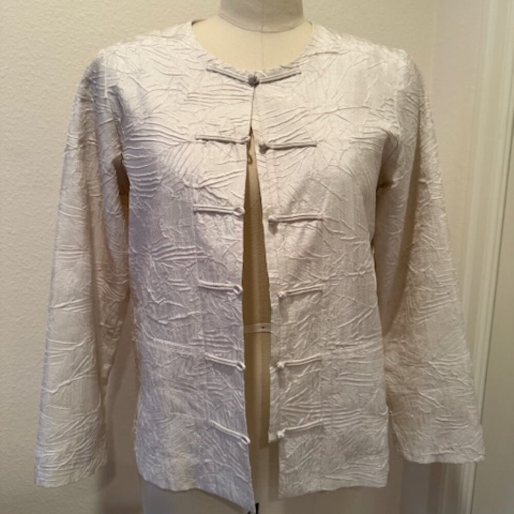 Eileen Fisher Silk Mandarin Jacket XS